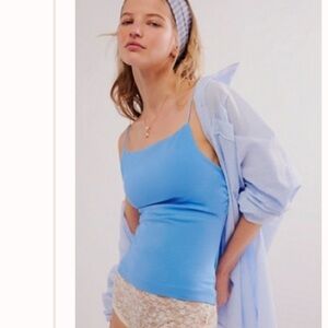 Free People Anywhere Anytime Blue Cami Tank Medium